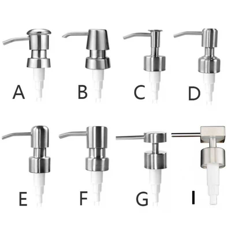 Universal Liquid Soap Dispenser Pump Brushed Stainless Steel Replacement for 1 Inch Bottle Opening