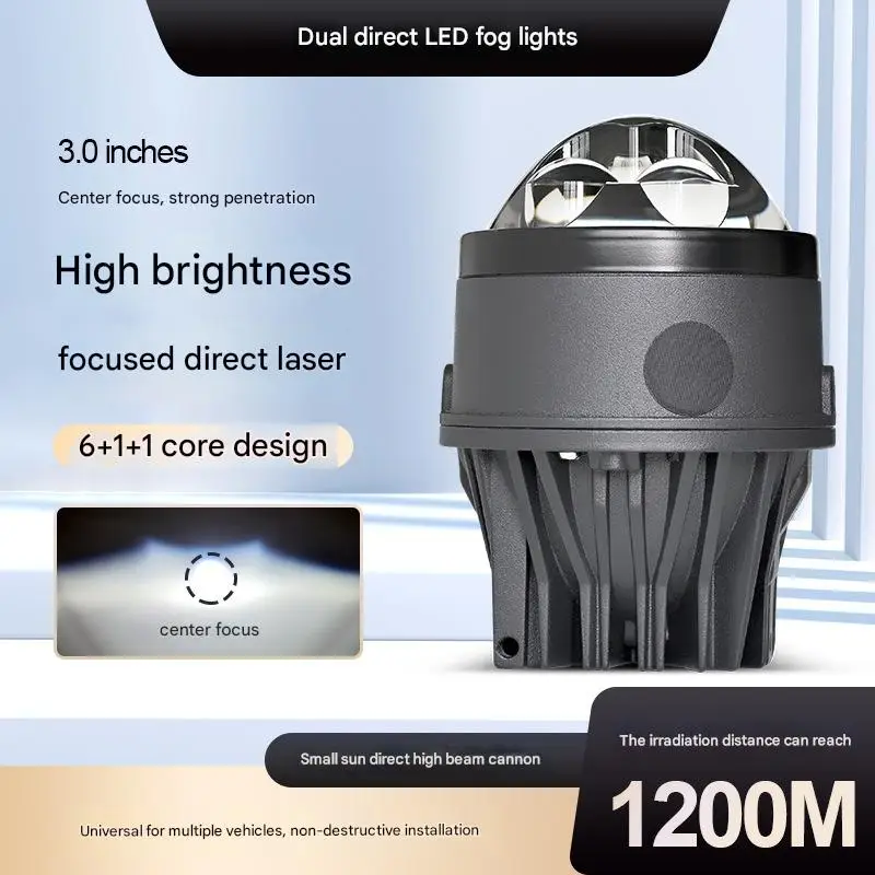 3-Inch LED Fog Light – 85W High Power Bi-Beam Projector, Dual Beam Laser Effect, Waterproof, Penetration Car Accessories