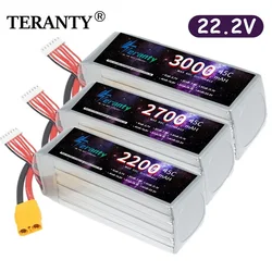 TERANTY 6S LIPO Akumulator 22.2V RC Lipo 1500mah 1800mah 2200mah 2700mah 3000mah XT60 T XT90 Wtyczka 45C Do RC Car Boat Helicopter