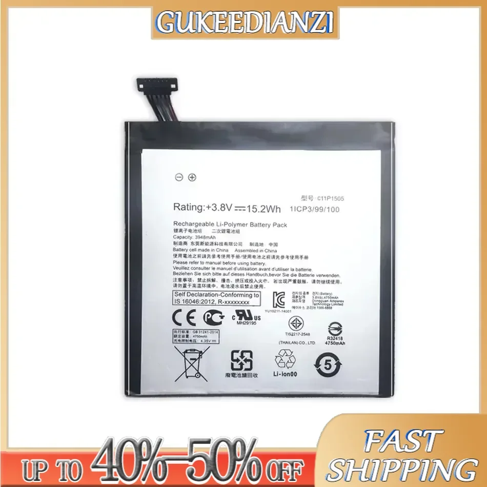 C11P1505 Tablet Battery For Asus ZenPad 8.0 Z380KL Z380C Z380CX P022 P024 3948mAh + Free Tools