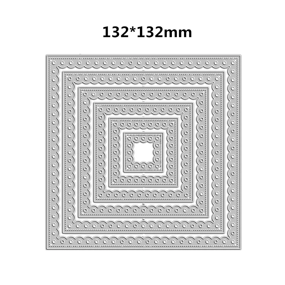 Inner Scallop – Square Cutting Dies for New May 2024 Scrapbooking Paper Making Frame Card Craft Supplies no Stamps