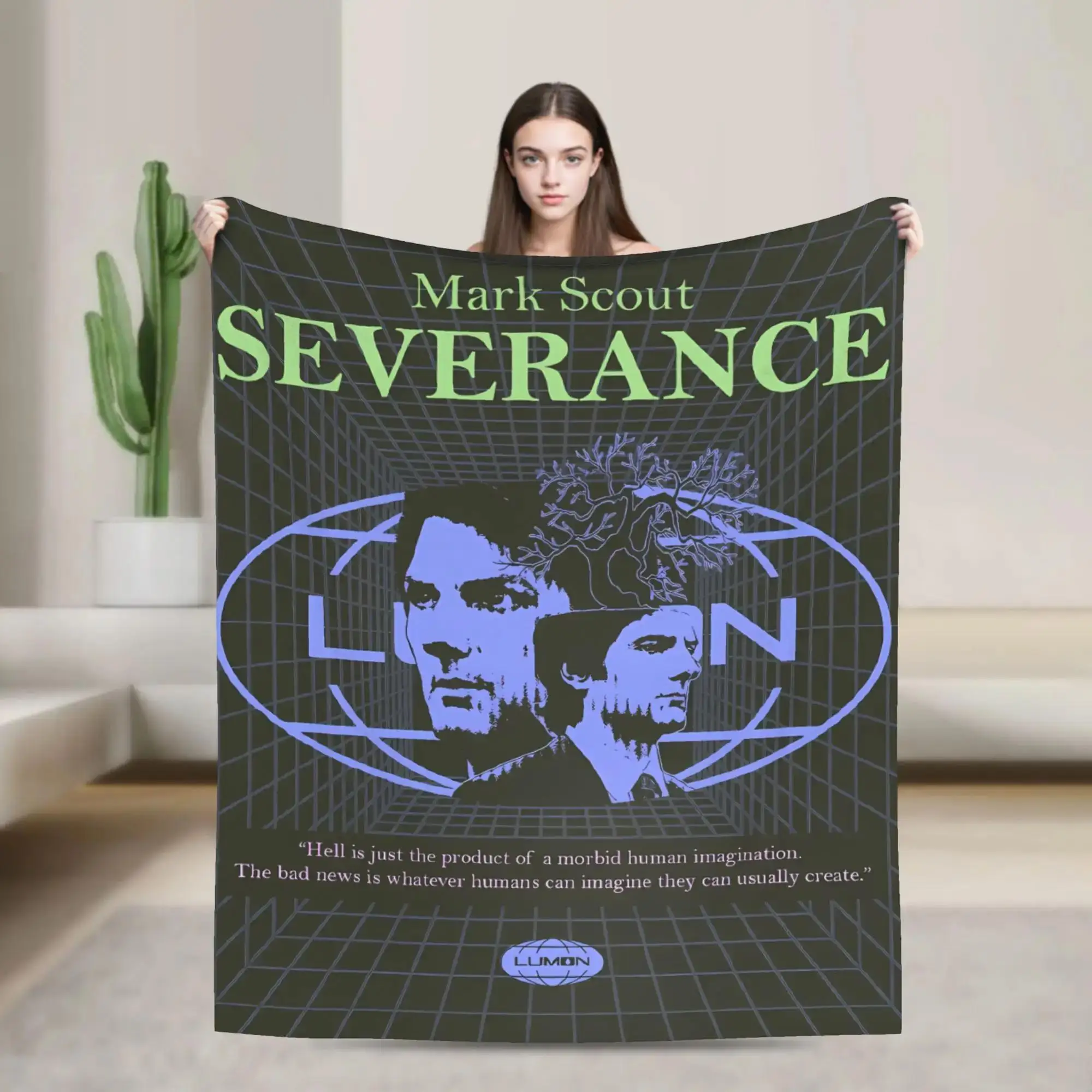 

Lumon Industries Severance TV Themed Flannel Blanket for Bed Couch Picnic Soft Warm Throw Blanket Custom Quality Bedspread