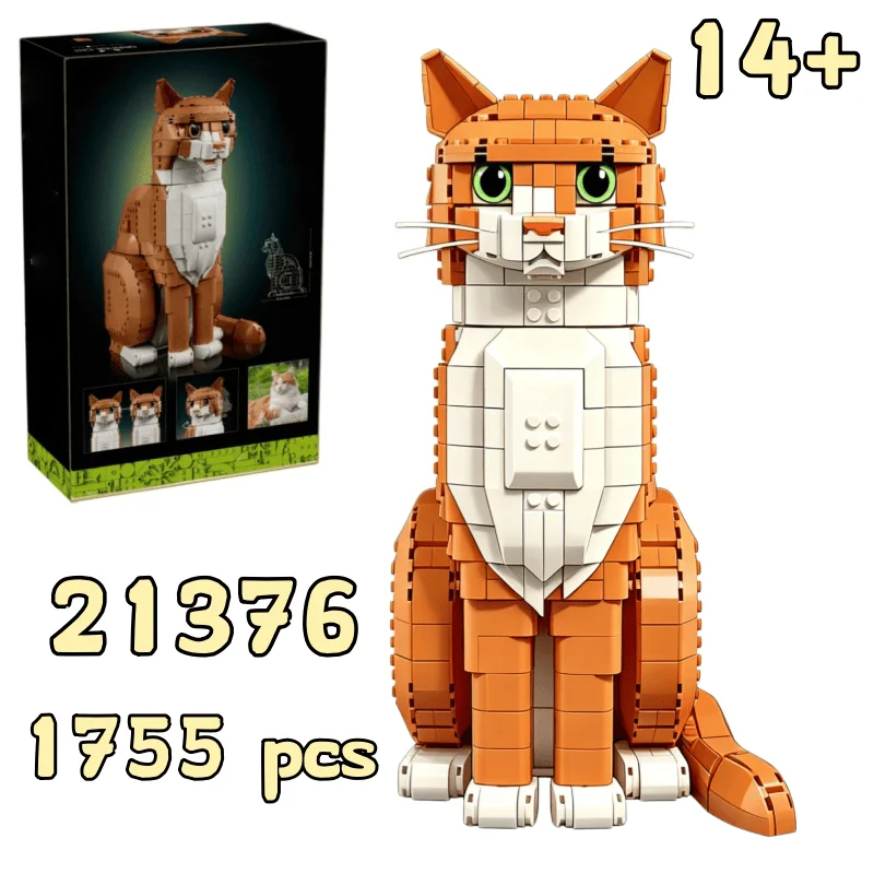 2026-new-ideas-21376-1755pcs-orange-cat-animal-model-building-blocks-assemble-cute-cartoon-bricks-puzzle-toys-party-gifts