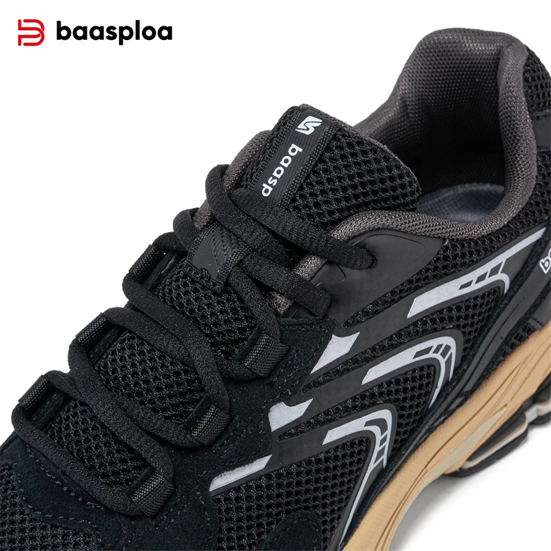 Baasploa Men Running Shoes Summer Mesh Breathable Vintage Shoes High Quality Fashion 2025 Male Cushioning Elaticity Sport Shoes - Image 5