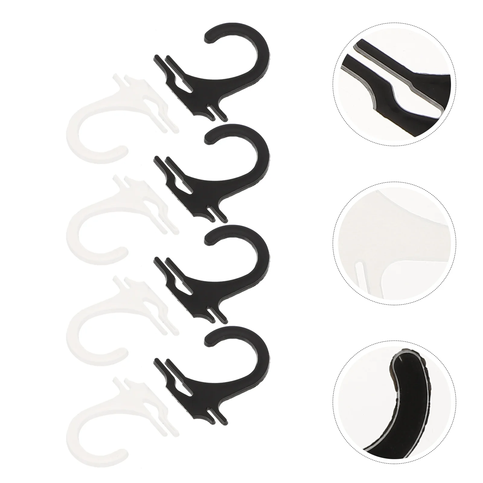400pcs Sock Hooks Plastic Hangers Smooth Surface Black Transparent Display Tools Retail Shelves Home Shop Use