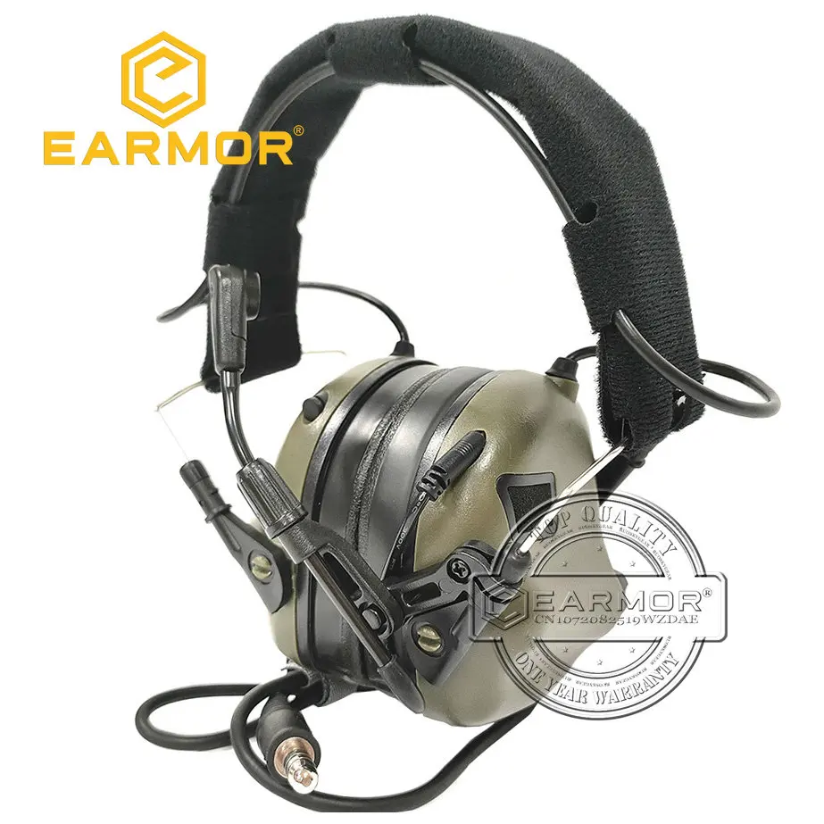 

Earmor Tactical Headset M32 MOD4 Foliage Green Noise Canceling Headphones Shooting Aviation Communication Softair Earphones 2