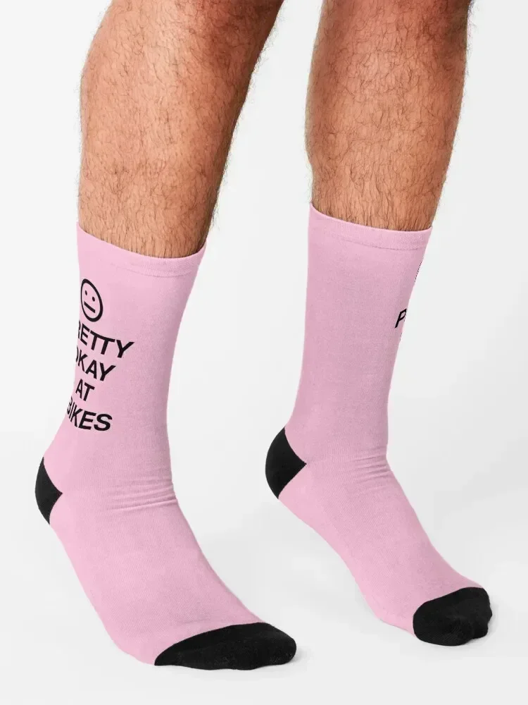 Pretty Okay at Bikes Socks compression floor Toe sports ankle Man Socks Women's