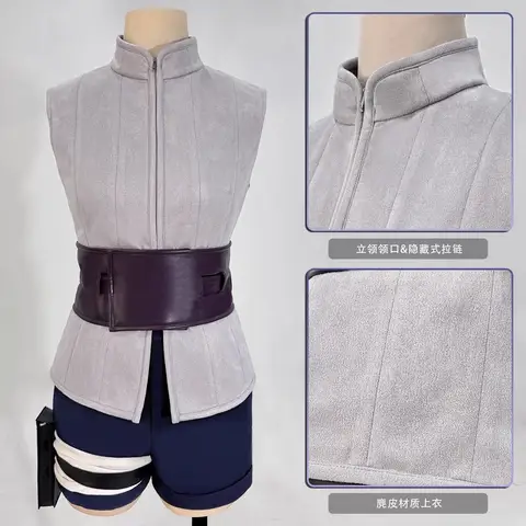 Ensemble complet de Costume de Cosplay Hyuga Hinata, perruque, haut et short, sac de taille, uniformes d'halloween, cadeau de noël