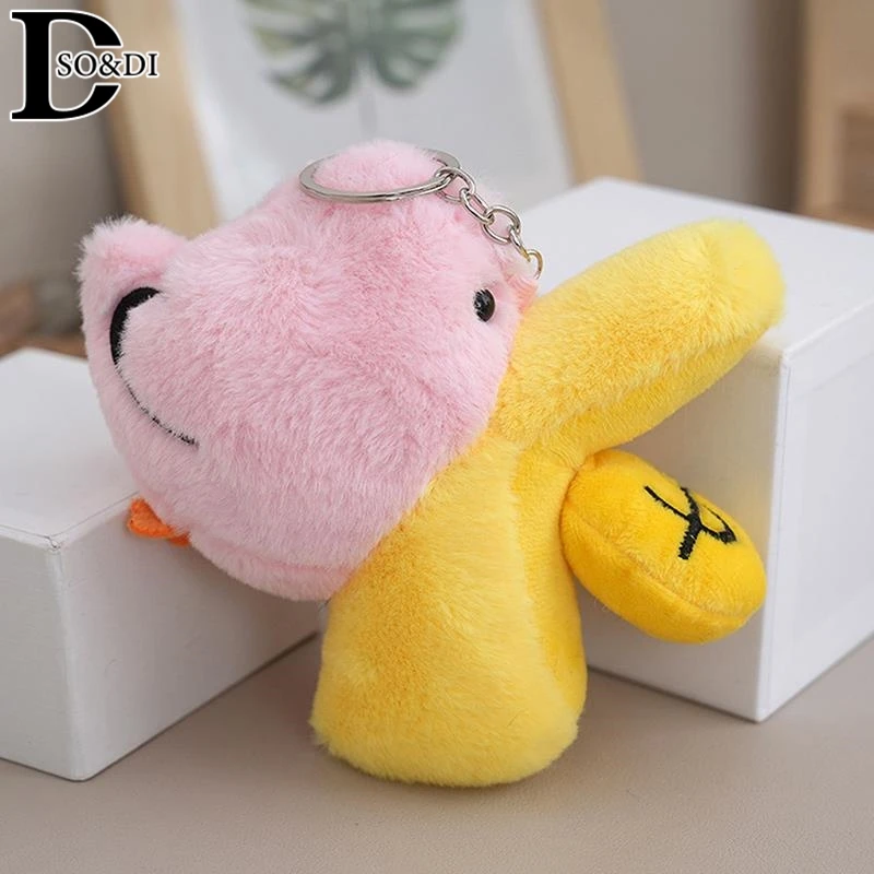 Cartoon Plush Keychain Stuffed Plush Cartoon Pelican Key Chain Bags Hanging Decoration Car Keys Backpack Pendant