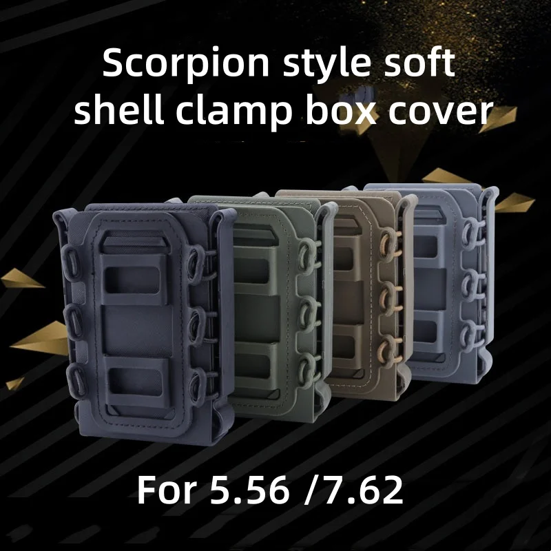 

Tactical air soft 5.56/7.62 clamp box accessories Scorpion style soft shell clamp box cover for 5.56 7.62 with MOLLE clamp cover