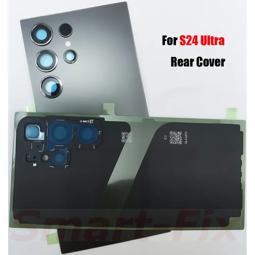 OEM 유리 소재 후면 배터리 커버 케이스, SAM-S24 울트라 S24울트라 S24U 5G 용, 후면 문짝 하우징, 유리 패널 교체 커버 