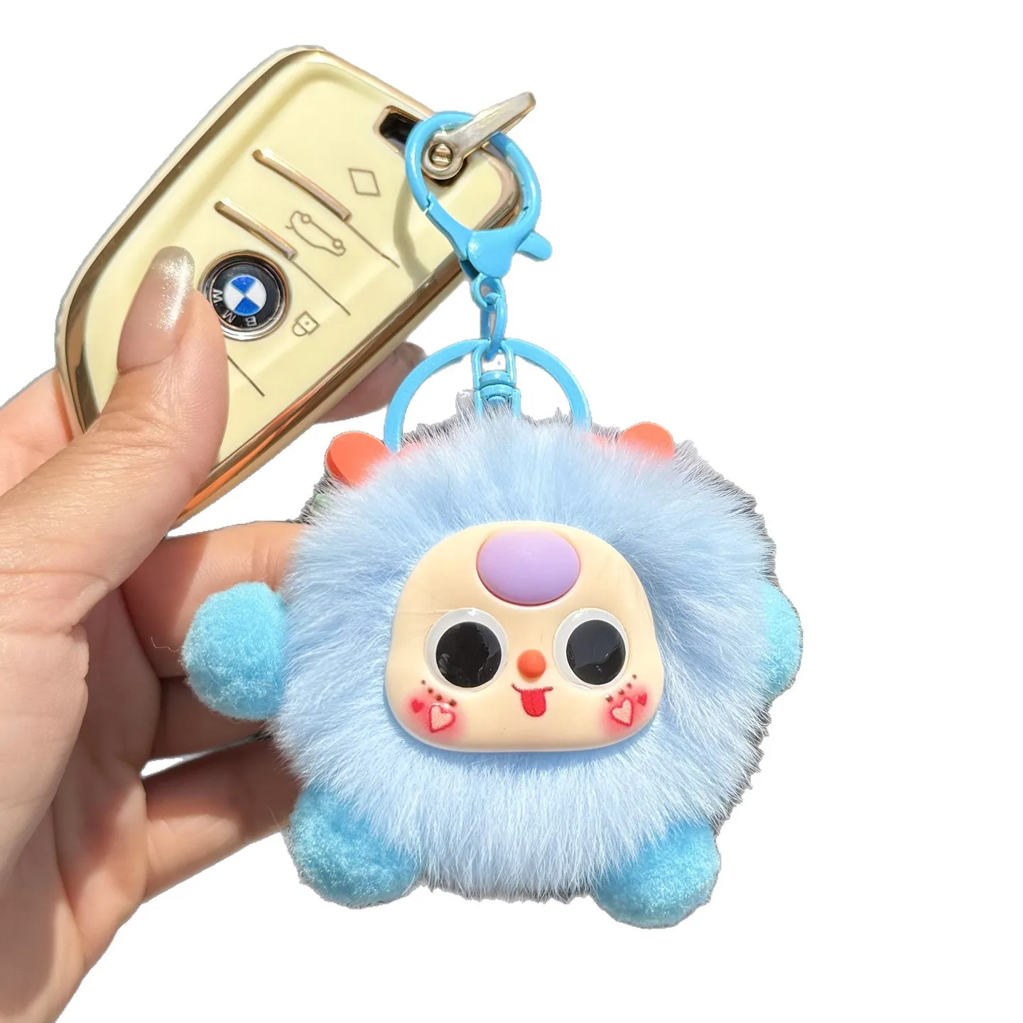 

High quality fox fur bag pendant bag accessory cute plush toy car keychain gift