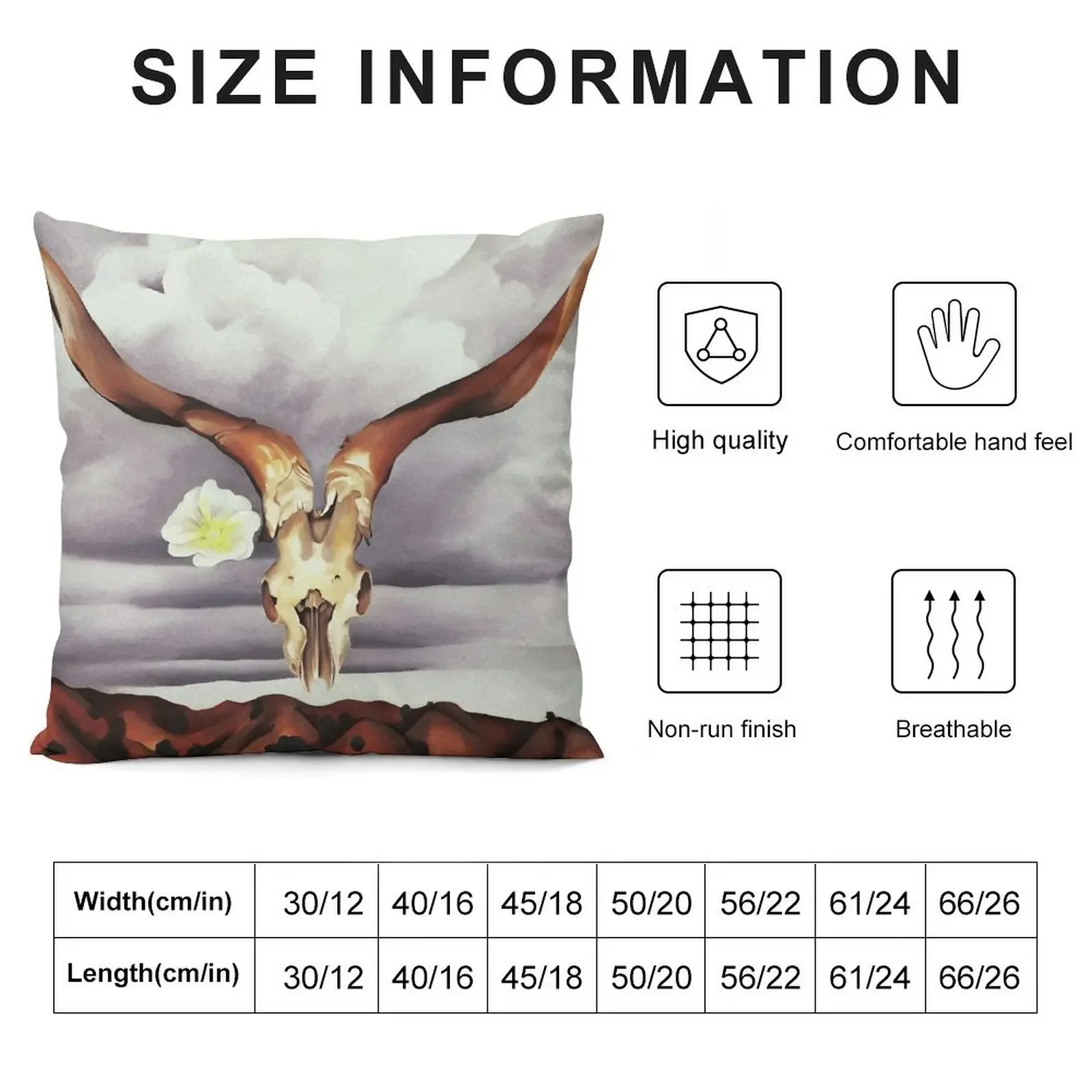 O'Keeffe Ram's Head White Hollyhock Hills Paintings Throw Pillow Cushion Cover Set Sitting Cushion Pillowcase Cushion pillow