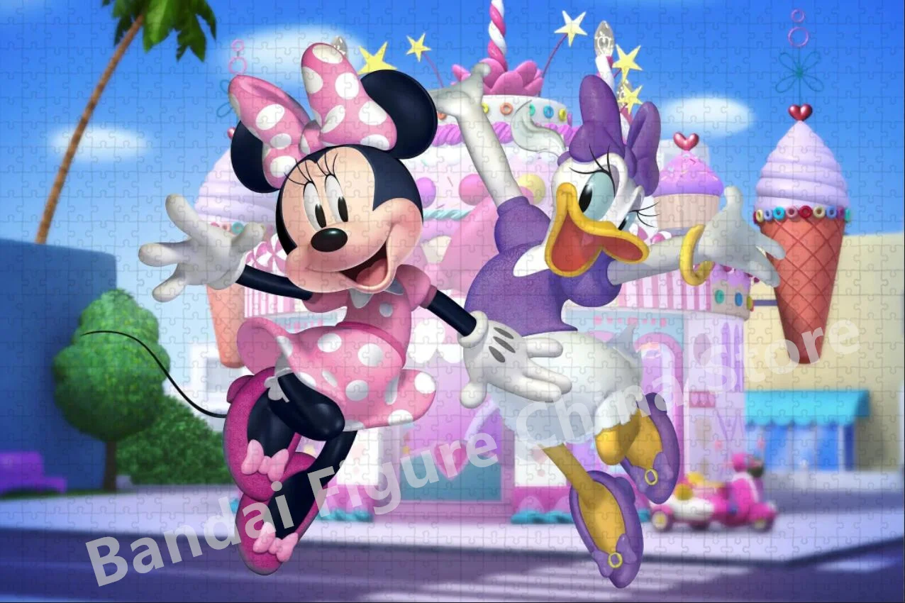 Mickey Mouse Jigsaw Puzzles Disney Cartoon Daisy Duck and Minnie Mouse 300/500/1000 Pieces Print Puzzles for Kids Gamy Toys