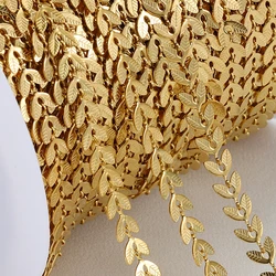 2meters/1meter Stainless Steel Chains Gold Color Leaves Leaf Chain for Jewelry Making DIY Necklace Bracelet Wholesale No Fade