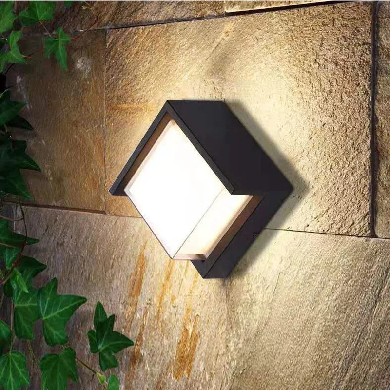 12W Square Wall Mounted Waterproof LED Outdoor Wall Lamp For Villa Corridor Garden Light