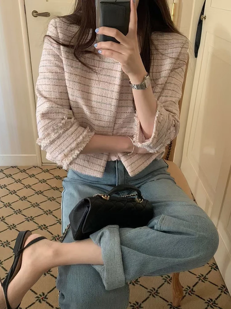 

Стильное женское пальто свободного кроя с круглым вырезом, длинное, в корейском стиле, для ранней весны...