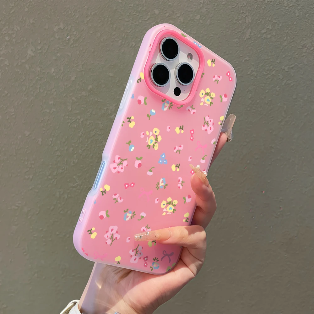 Ins Pudding Texture Phone Case For Xiaomi 14T 17 Pro Max 15T Pro Mi 11 Lite 5G 17 Pro Cute Ditsy Floral Pattern Soft Y2k Cover