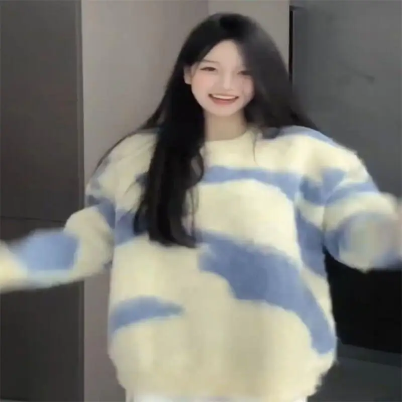 

Fashion Homewear College Style Loose and Thick Knit New Knitwear Crop Vests Woman Trend 2025 Women's Suit Maximum Winter Clothes