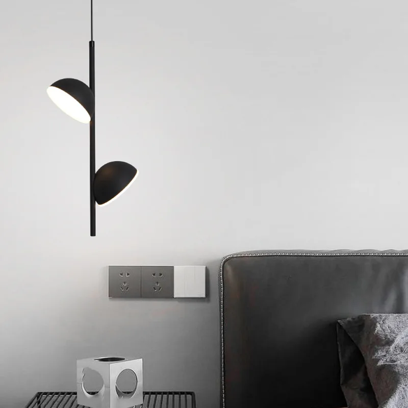 

Nordic bedroom bedside chandelier modern minimalist creative living room background wall minimalist long line chandelier