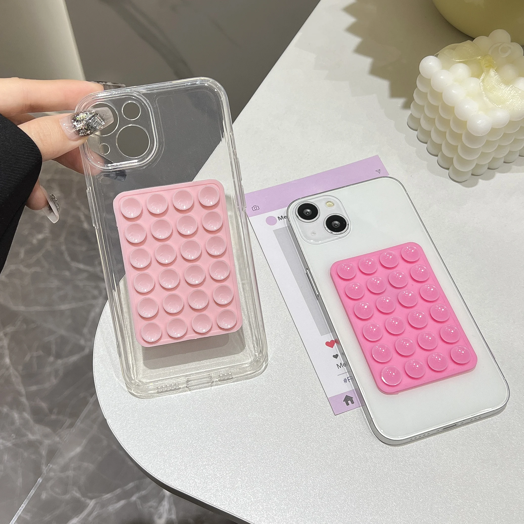 3D Saugnapf Transparent Telefon Fall Für Samsung Galaxy S25 Ultra S24 FE S23 S21 S24FE S22 S20 FE S25 plus S10 Fall Abdeckung Funda