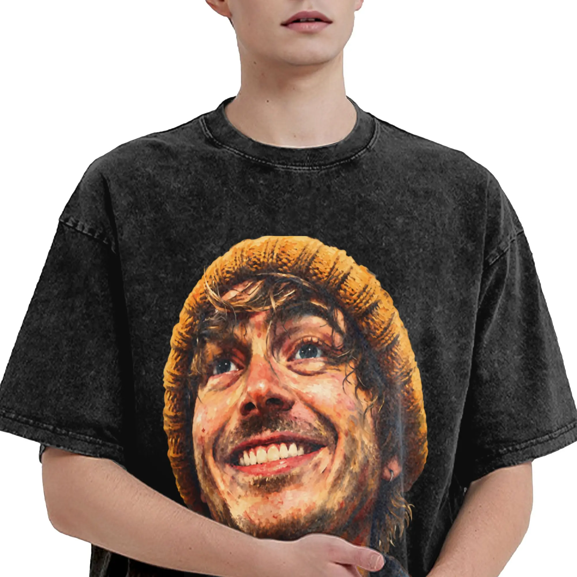 Harajuku Washed Shirt Bryan RE Austin Abrams Outfit Vintage T-Shirts Oversize  Streetwear Short Sleeve Summer Tops Tees