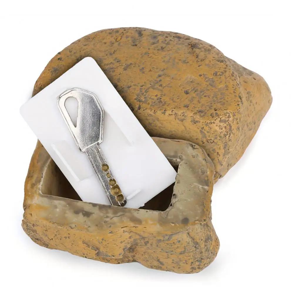 Outdoor Key Safe Box Hidden Key Box Outdoor Garden Stone Key Hider Box Resin Statue Decoration Secret Holder Container for House