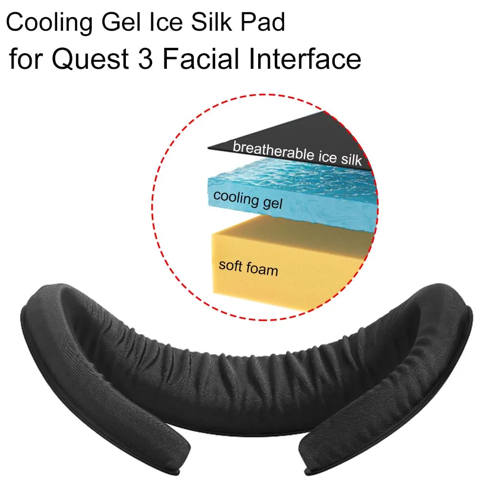 AMVR Replacement Ice Silk Pad for Meta Quest 3 Facial Interface Face Mask Cover Comfortable Cooling Pad VR Glasses Accessories