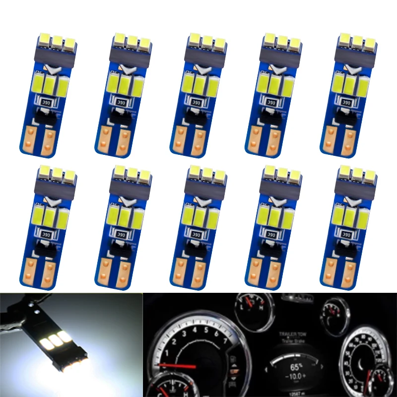 500 Pcs AC T5 Led w3w  Car Wedge LED Dashboard Bulb  Light Lamp AC 73 74 17 27Auto Interior Meter Bulb Instrument Dash Lights