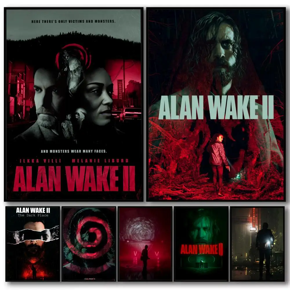 Classic Movie Game A_Alan W_Wake 2 HD Linen Canvas Poster Wall Art Prints for Living Room Bedroom Office Home Decoration Gift
