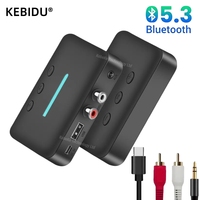 USB Bluetooth 5.3 Audio Receiver Adapter Wireless Stereo Music 3.5mm AUX R/L RCA Support U-Disk Playback For Desktop Speaker Amp