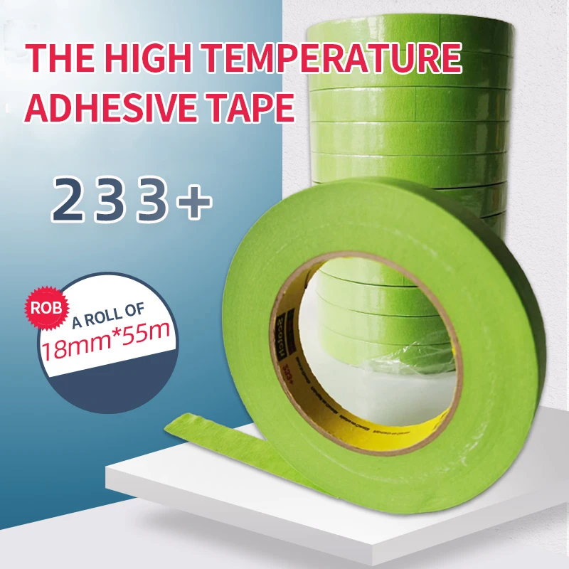 3M233+ High Temperature Paper Tape Paint Masking Thickening Tear Traceless Masking Paper High Temperature 120°