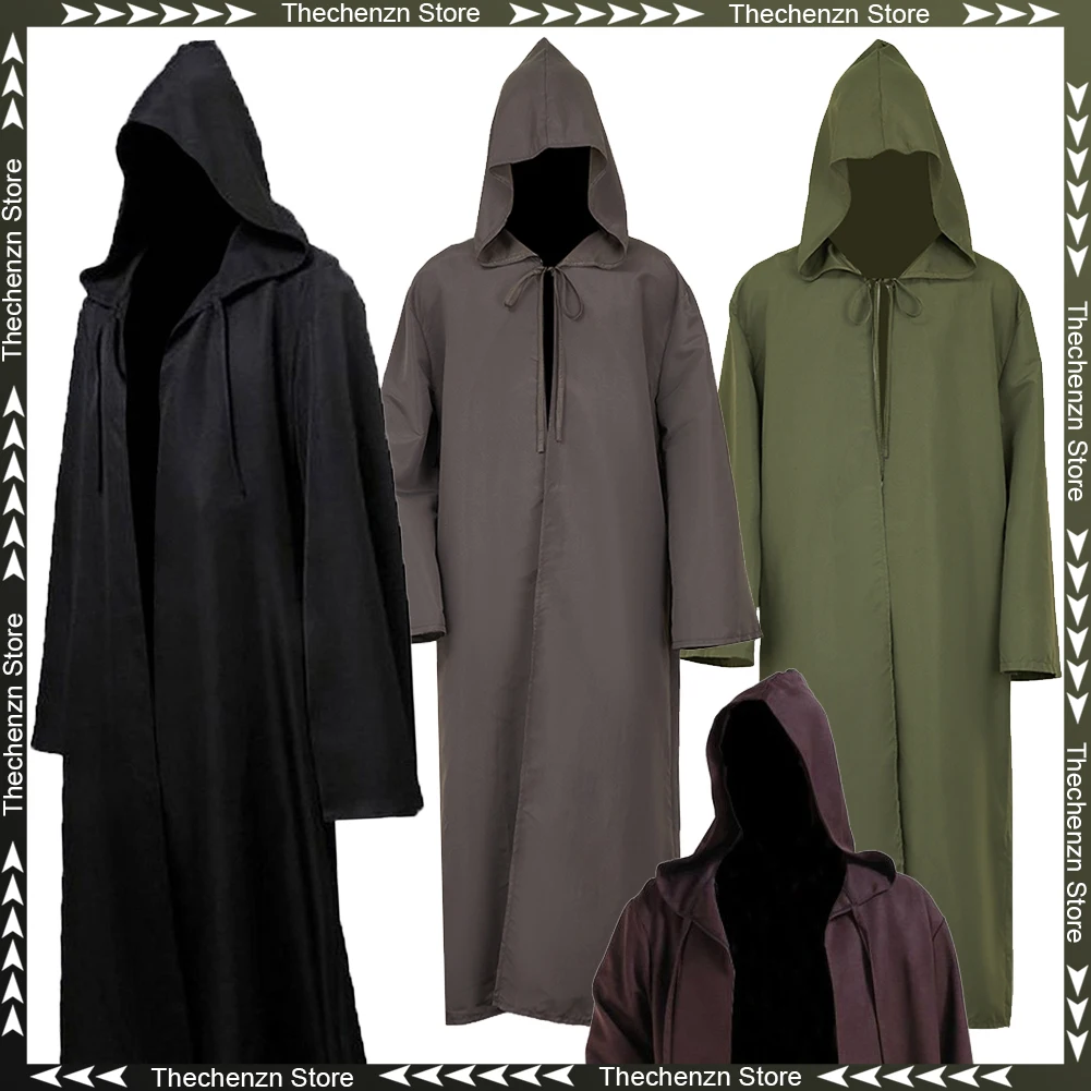 

Fancy Dress Vampire Wizard Cloak Hooded Cosplay For Women Cape Knight Witch Plus Size Woman Man Costume Halloween Party Outfits