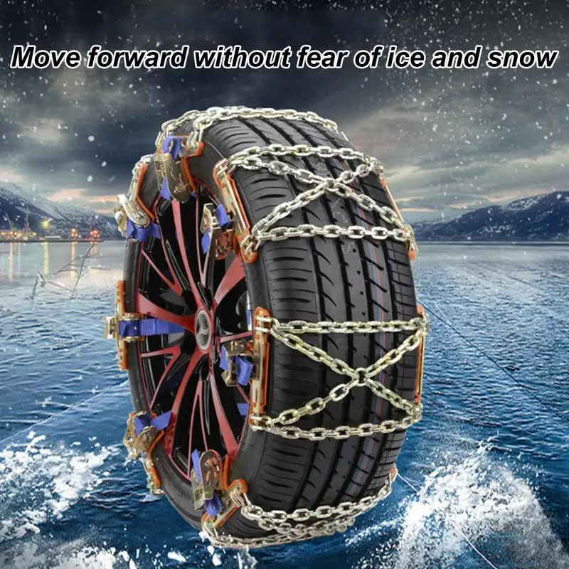 Car Tire Anti-Skid Chains Steel Lawn Mower Tire Chains Automobile Rain Tire Chains Truck Tire Traction Chain For Snow Ice Road