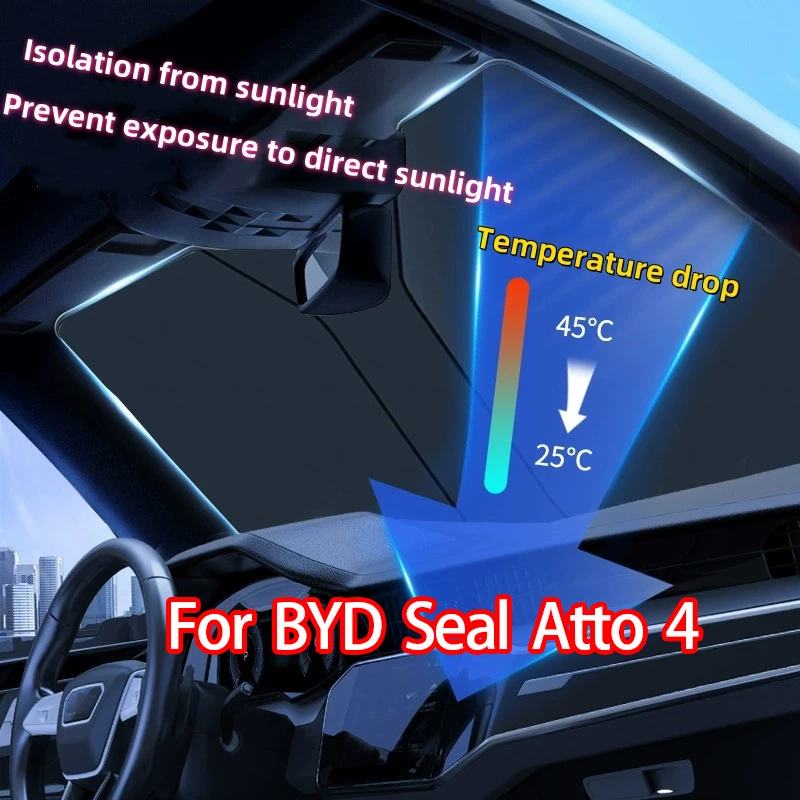 

For BYD Seal Atto 4 2022 2023 2024 High Quality Folding Car Window Sunshade Cover UV Protection Car Sun Shade Visor