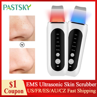 Ultrasonic Skin Scrubber Peeling Blackhead Remover Deep Face Cleaning EMS Ultrasonic Ion Pore Cleaner Facial Shovel Cleanser