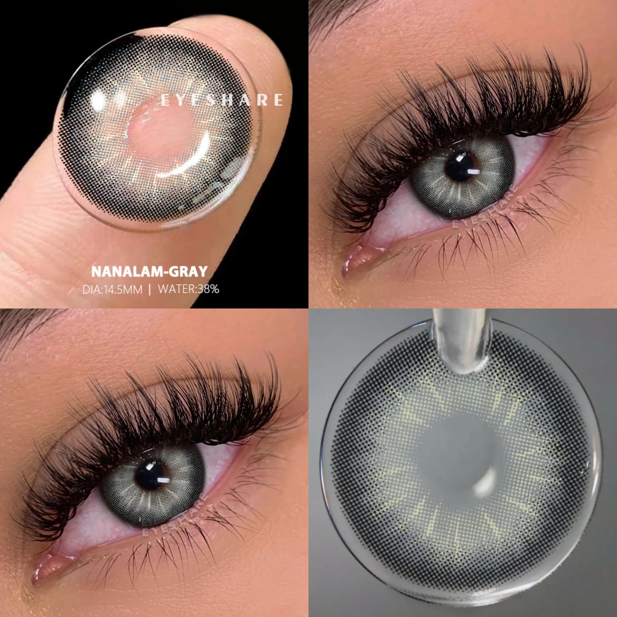 EYESHARE 1Pair Myopia Lenses Colored Contacts Lenses with Prescription  Fashion Gray Contact Lenses Brown Eyes Lens With Degree