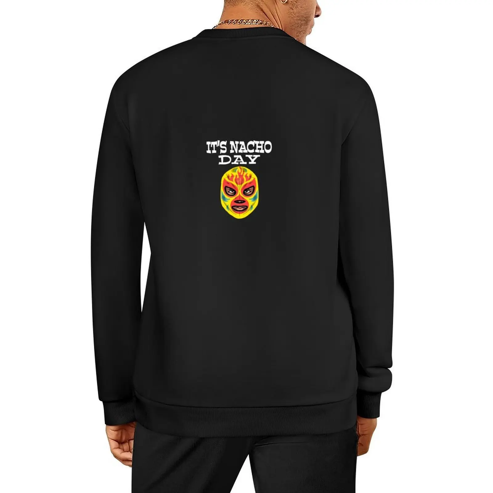 Pegatina de lucha mexicana ¡El día de Nacho! Lucha Libre Wrestler Mexican Jersey chándal hombre invierno hombre sudadera