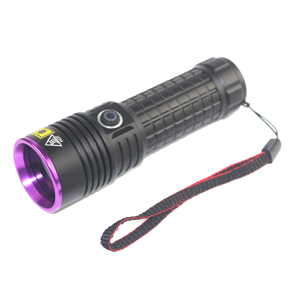 High Power 60W 365NM UV Flashlight Black Mirror Purple Light pet's urine Detection Torch Type-C Rechargeable 26650 Lantern