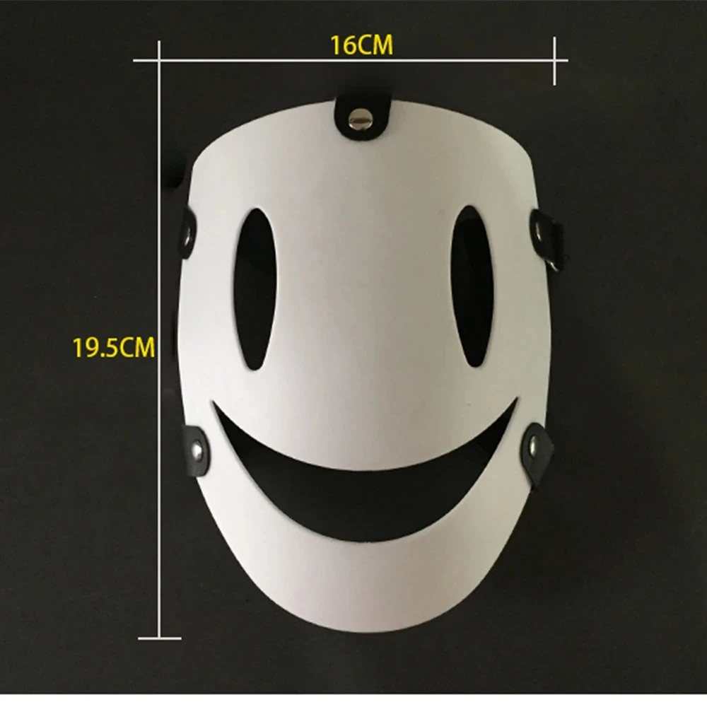 Japanese Anime Cosplay Face Headgear High-Rise Invasion Angel PVC Masks Sniper White Smiley Face Masks Sky invasion Killer Maid