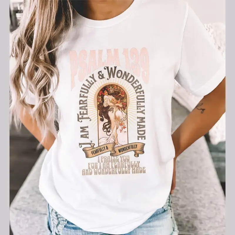 

Christian Streetwear Worship T Shirt Psalm 139 Fearfully And Wonderfully Made Aesthetic For Team Small Group