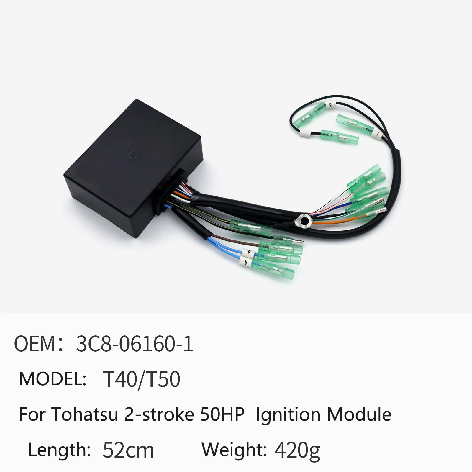 For Tohatsu 2-stroke 50hp T40 T50 Outboard Engine Igniter Ignition Module 3C8-06160-1