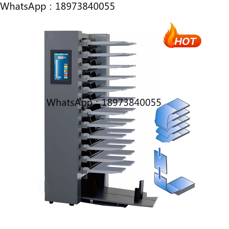 Automatic 6/10/12 Bins Paper Collator Machine A4 Booklet Calendar Newspaper Gathering Sorting Collating Machine for Paper