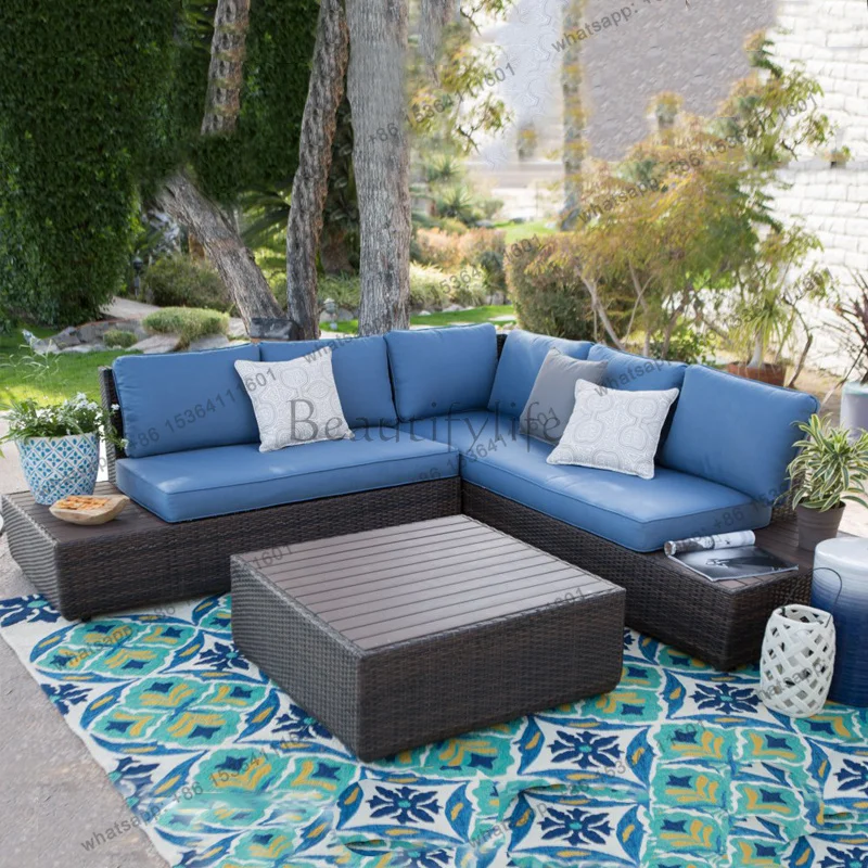 

LJY Wood Plastic Garden Furniture Sets Luxury Metal Garden Furniture Sets Gazebo Fabric Giardino Arredo Patio Furniture Outdoor