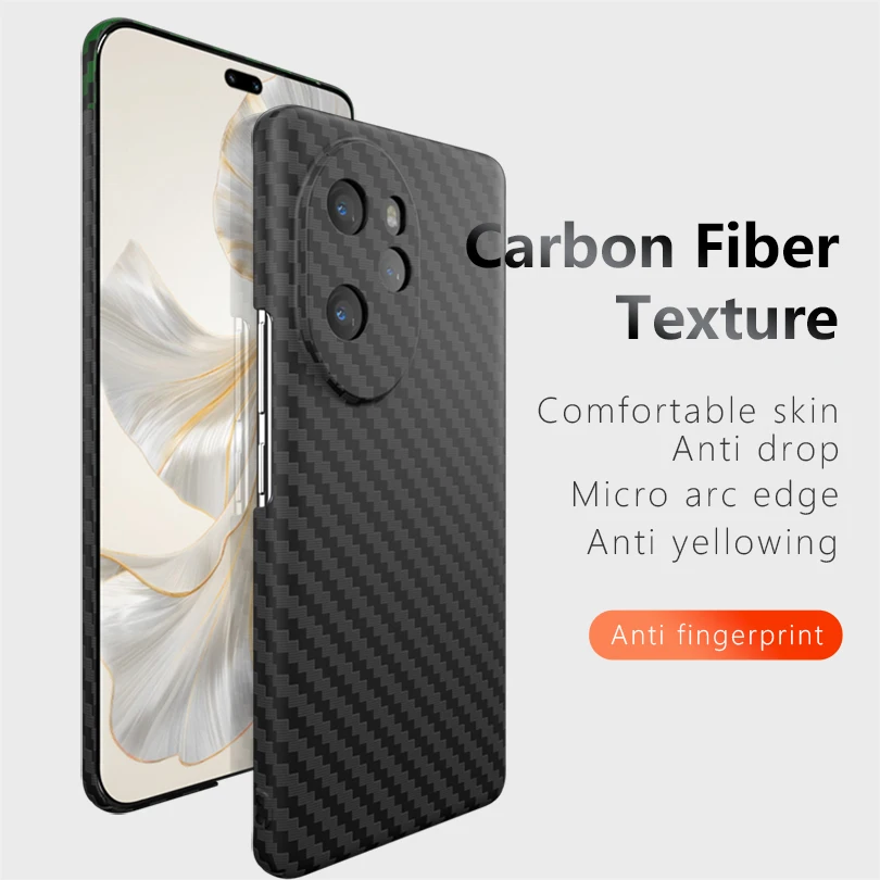 For Honor 100 Pro Phone Case Luxury Carbon Fiber Texture Cover Hard PC Matte Back Shell Honor 200 Coques for Honor 200 Pro