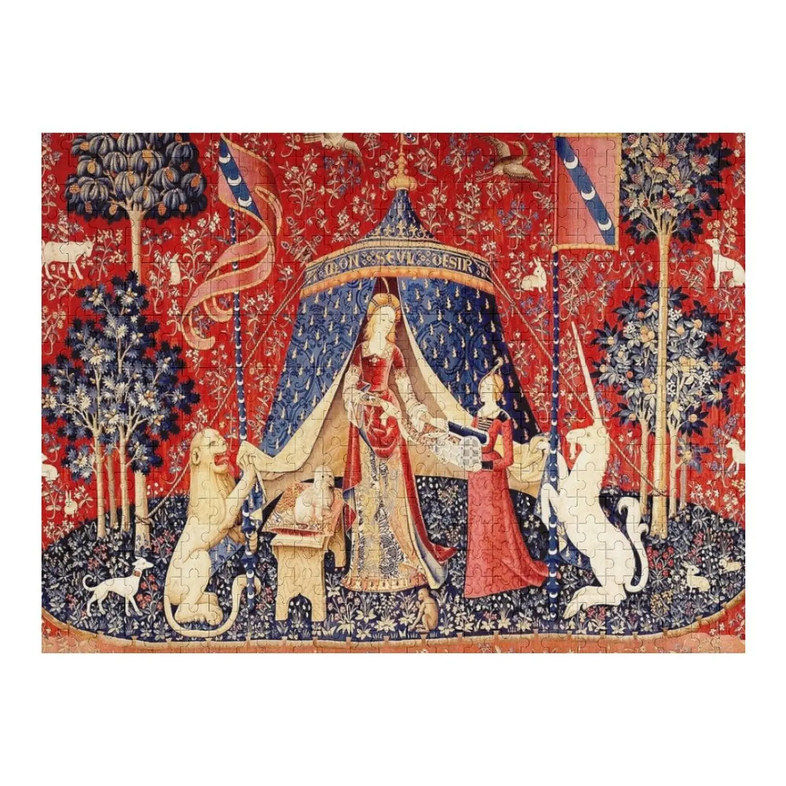 

Леди и единорог: La Dame à la Licorne - Гобелен с средневековым единорогом, персонализированный пазл с детскими предметами