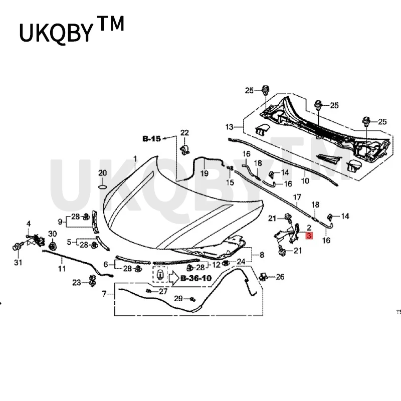 Car Engine hood hinge 2016-Hon daC CIT YGR EIZ GIE NIA GJ6 GJ8 GM6 hatch cover hinge front cover hinge front cover lock block