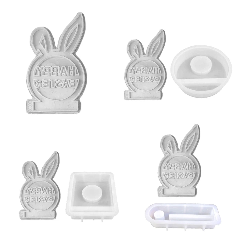 

3D кролик силиконовые формы пасхальный кролик подсвечник смолы формы DIY ремесло Прямая доставка