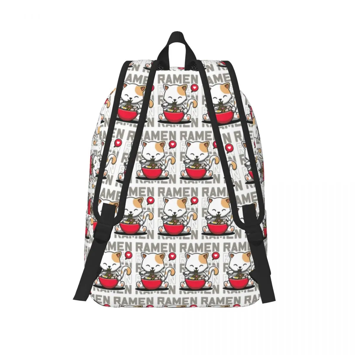 Eating Ramen Cute Noodles Student Backpack School Bag Hiking Travel Daypack for Boys Girls Fashion Bookbag Shoulder Bags