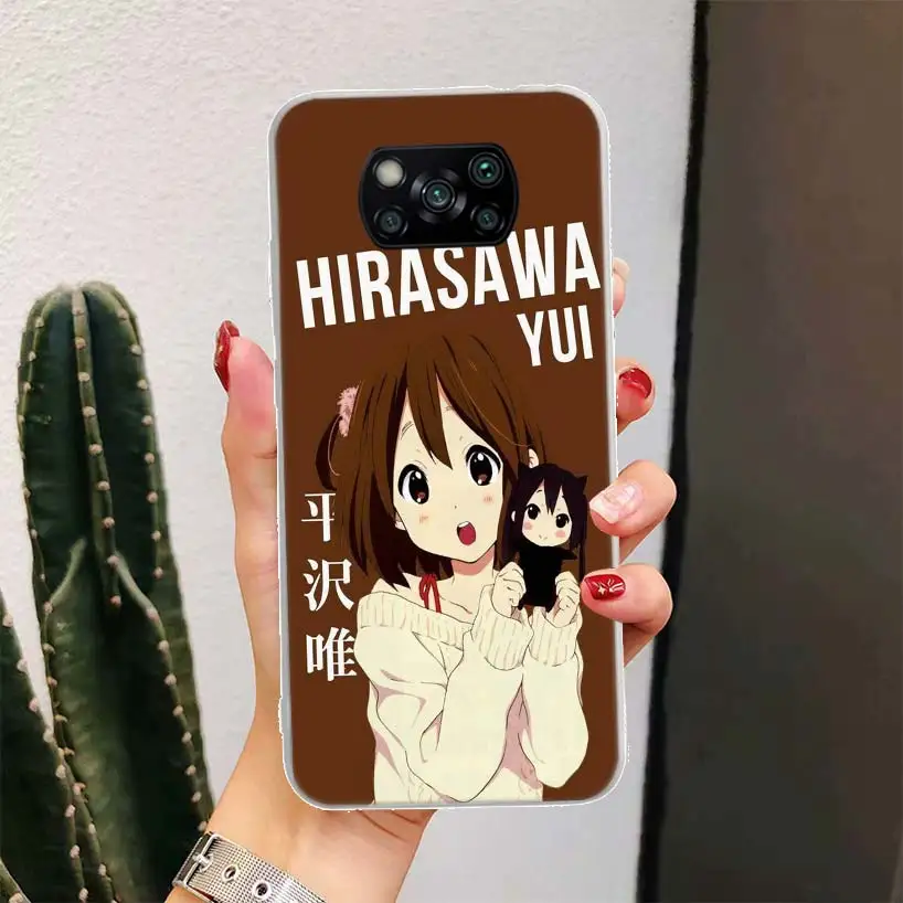 K on! Hirasawa Yui Anime For Xiaomi Poco X6 X3 Nfc X5 X4 F6 F5 Pro Phone Case F4 Gt F3 F2 F1 M5S M4 M3 M2 5G Fundas Coque X3 Nfc